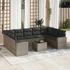 VidaXL Garden Lounge Set with Cushions 10 Pcs Grey Braided Resin 3219400