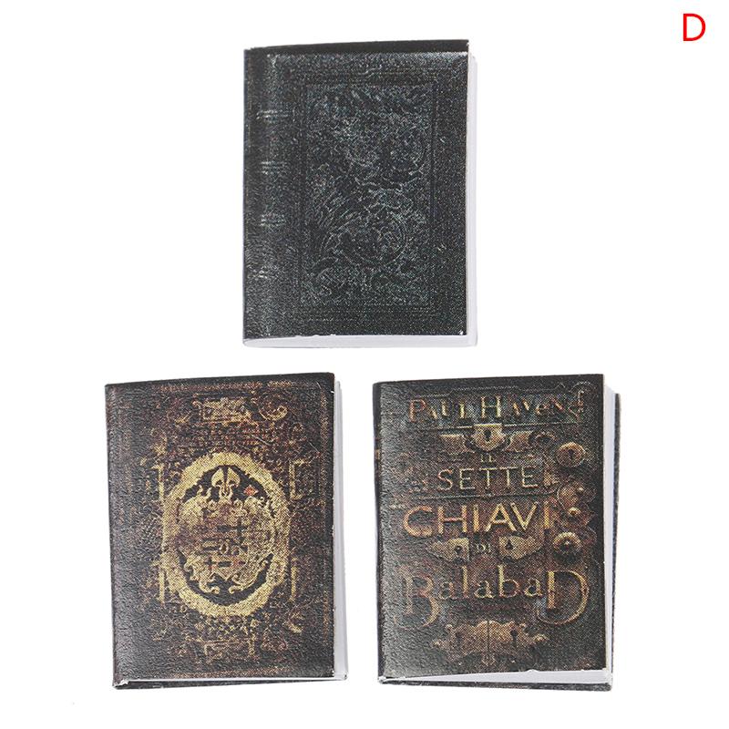 3Pcs/Set 1:12 Dollhouse Miniature Classical Book Scene Model Accessories Toys