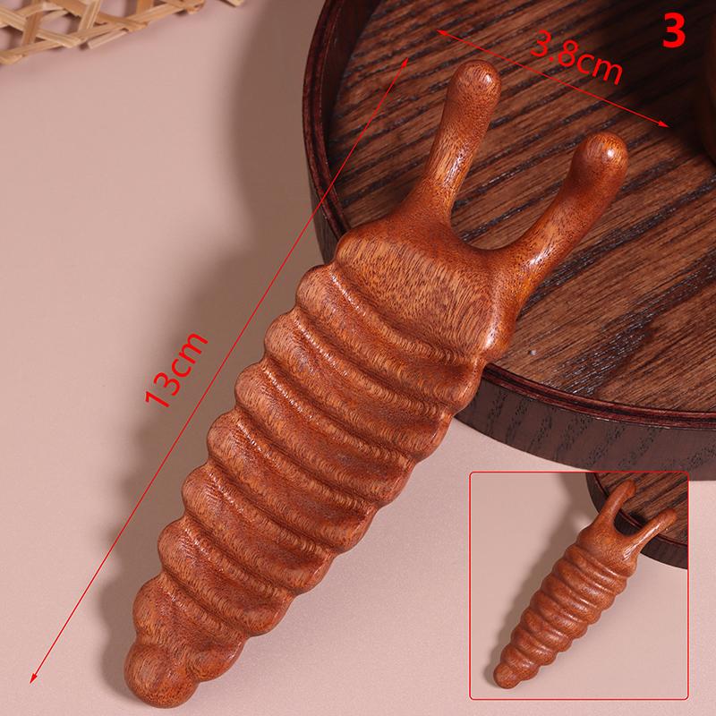 Sandalwood Hair Comb Scalp Relax Acupoint Massager Portable Wooden Handle Comb Anti-Static Styling Tool Guasha Board Health Care