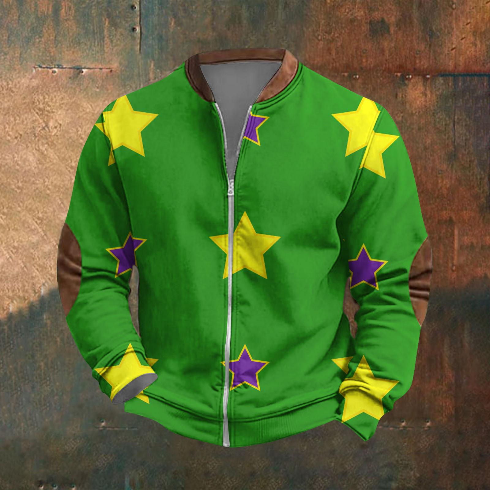 

Мужская повседневная спортивная одежда в стиле ретро с открытой молнией, толстовка, куртка XXL зелёный