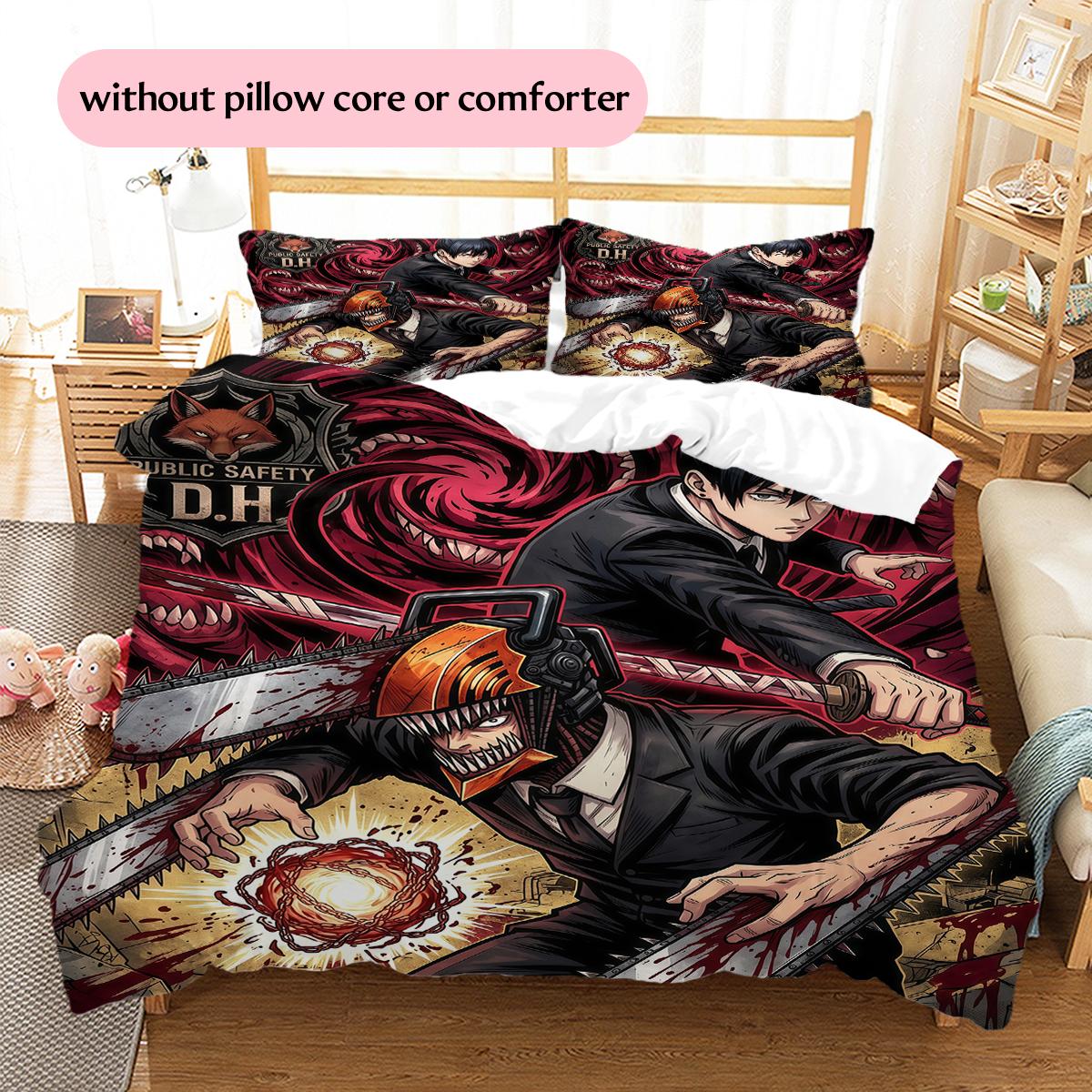 

Chainsaw Man poster Pattern Bedding Quilt Set Home Decoration Gift (1 * duvet cover + 2 * pillowcase without core) 135x200cm