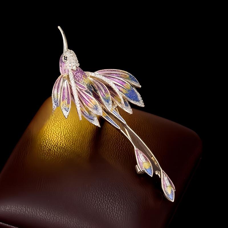 Enamel Phoenix Brooch, Retro Chinese Style Brooch, Niche and Light Luxury Design Sense Brooch