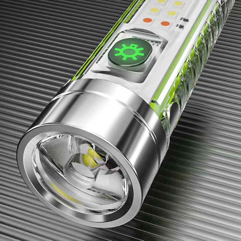 USB C Rechargeable LED Flashlight LED MINI Keychain Light with Tail Magnet Uv Light Multifunction Portable Torch Camping Lights