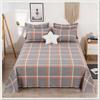 Plaid Thickened Coarse Cloth Bed Sheet Set - 4 Pieces, Breathable & Skin-Friendly for Dorms