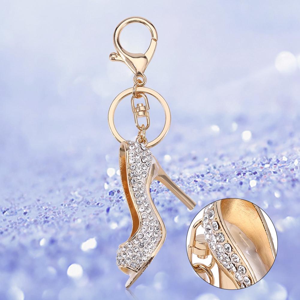 Key Chain Holder   Keychain   Alloy Rhinestone High Heel Key  Pink