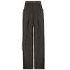 Lässige Hose mit weitem Bein für Damen, hohe Taille, Street-Basic, lockere Jogginghose, koreanische Retro-Grau, Büro-Y2K-Damenhose