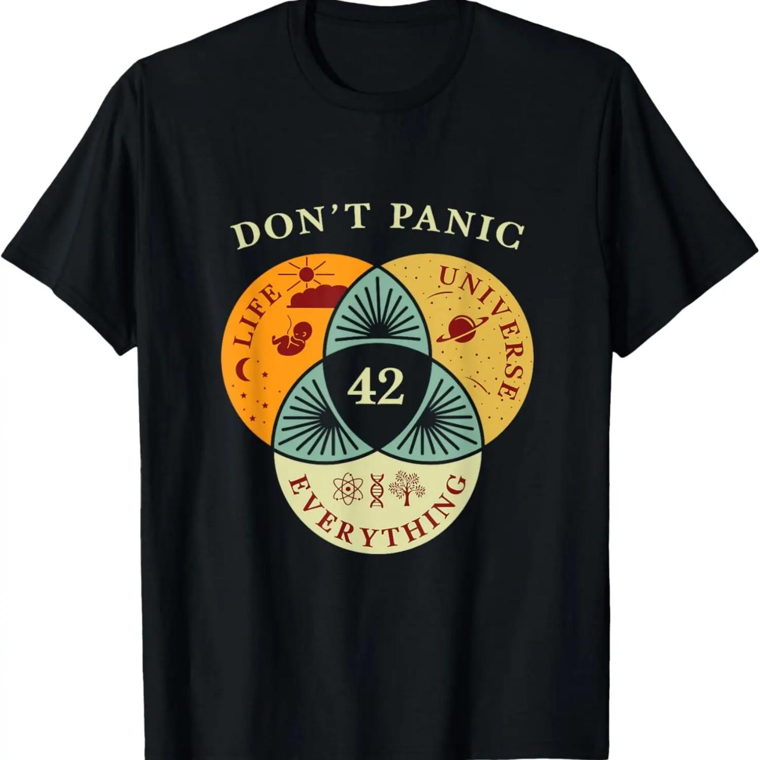 

Жизнь Вселенная Всё 42 Научная Фантастика Любители Космоса Футболка Пара Смешная Футболка Уличная Одежда Графические Футболки Мужская Одежда S чёрный