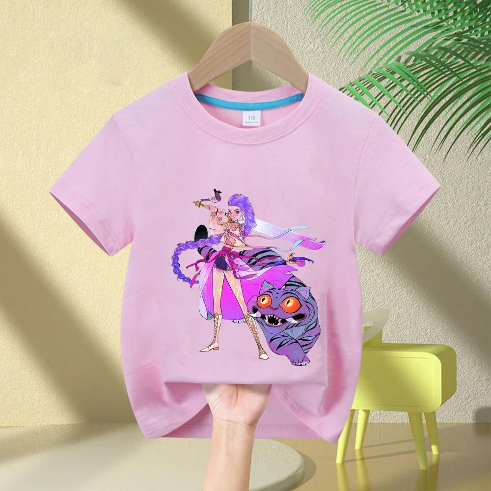 Children's Clothing KPop Devil Hunter Print Children's T-shirt Fashion Casual Top Movie Round Neck Cartoon Girl Boy T-shirt Casual