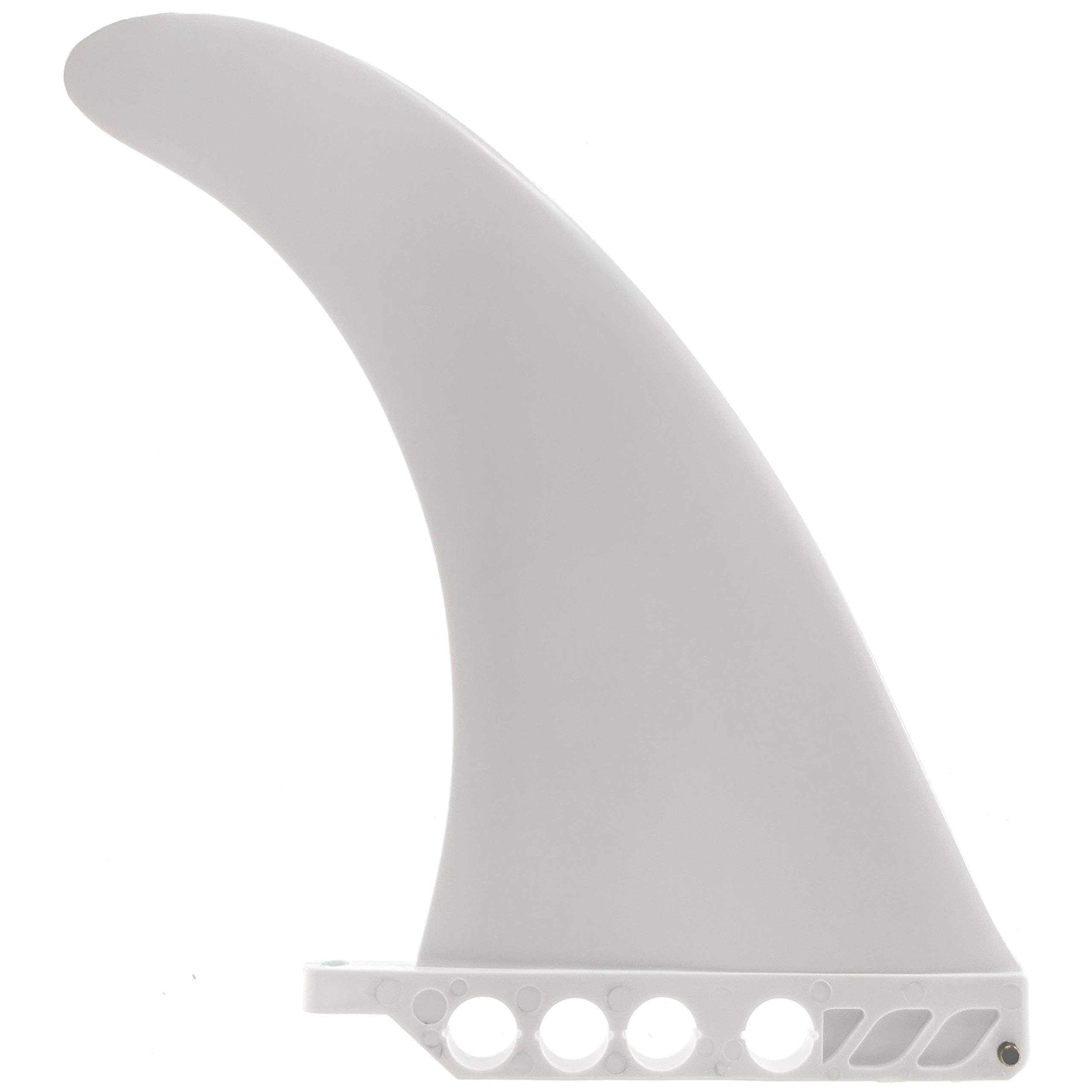 

saruSURF Fin (White) 9-inch Hard Plastic Fin with 23cm Center Fin for Longboards, AirSUP, Air7 Paddleboards, and SUPs