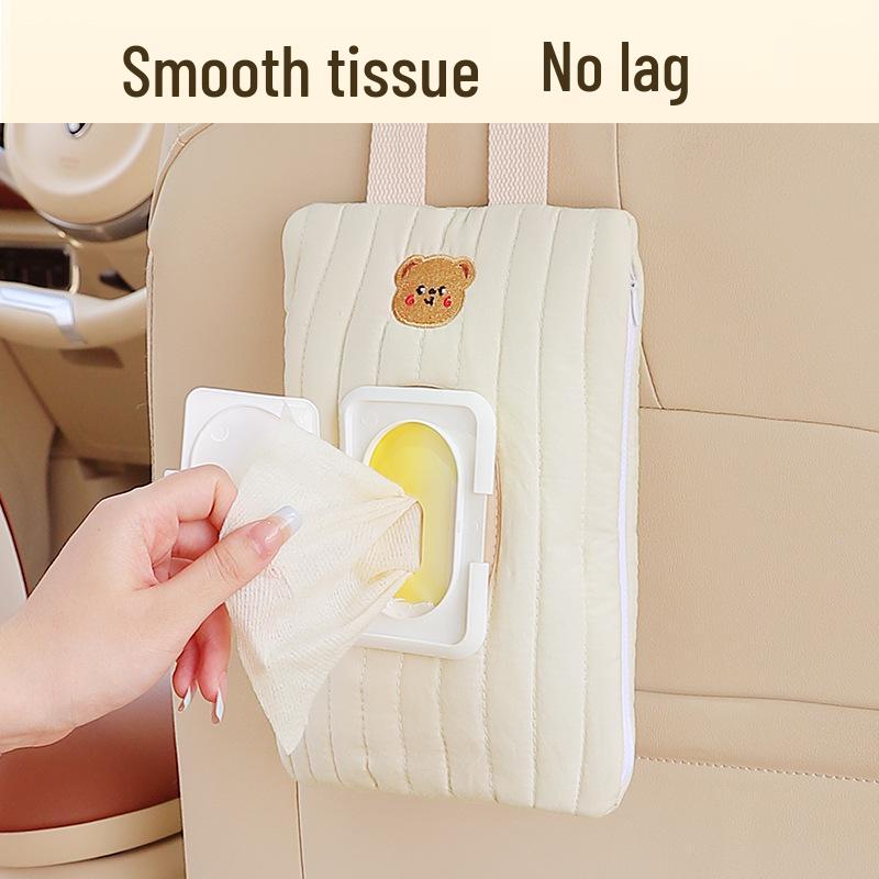 Car Cartoon Tissue & Wet Wipe Hanging Bag for Seats & Strollers