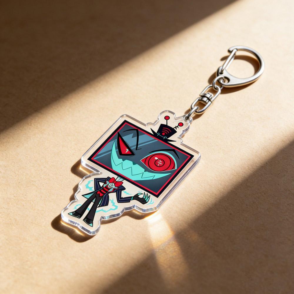Cool Cartoon Chibi Alastor Vox Keychain Vox Fan Gift Vox Standee