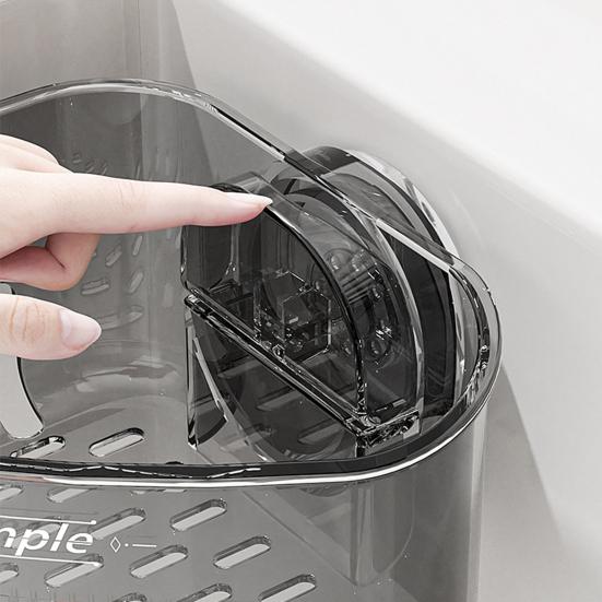 2Pcs Sink Drain Racks Sponge Holders Large Capacity Strong Load-bearing Suction Cup Triangle Storage Racks with Drain Hole