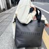Classic Double Line Men'S Handbag Luxury Design 3D Embossed Letter Waterproof Tote Bag Women'S Large Capacity Shopping Bag