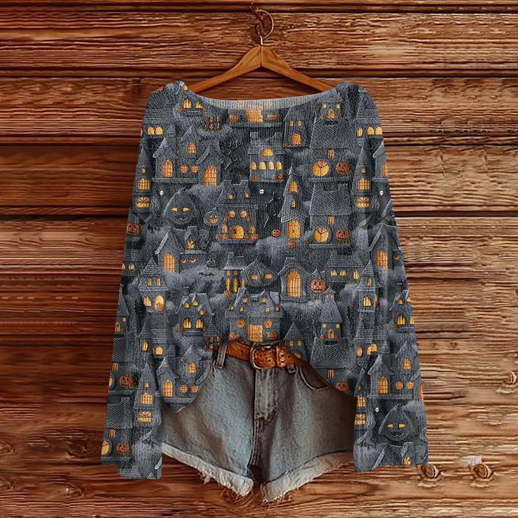 Women's Fashion Round Neck Long Sleeve Pullover Faux Sweater Knitted Pullover Top