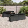 Garden Sofa Set with Cushions 9 pcs Black and Brown