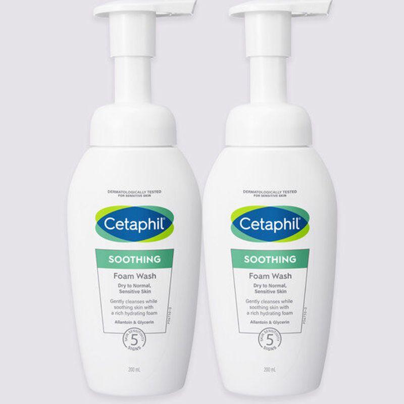 Cetaphil NEW Sensitive Skin Moisturizing Soothing Foam Cleansing 200ml (2ea) FREE