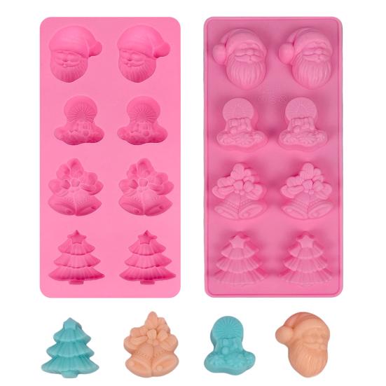 Christmas Chocolate Molds Easy To Demold Silicone Candy Molds Santa Clause Christmas Tree Bell Shape Baking Molds