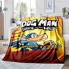 Dog Man Theme Printed Blanket - Perfect for Couch, Bed, Travel & Outdoor Use | Machine Washable, Cozy & Durable.
