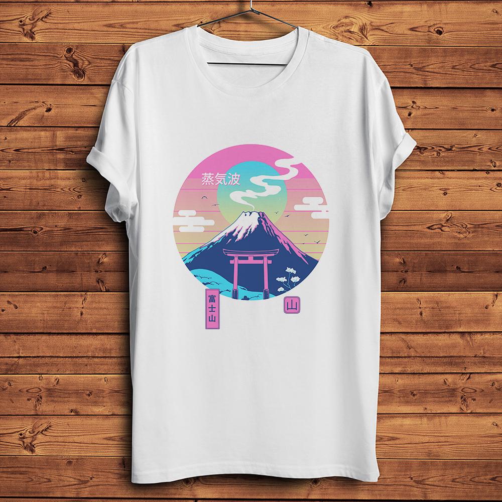 

Vaporwave Mount Fuji Funny Fujiyama TShirtHomme Unisex Summer White Casual Short Sleeve Breathable TshirtUnisex Tee Streetwear S