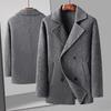 Casaco de lã largo com mangas compridas caídas, masculino, outono e inverno, trespassado, dupla face, casaco de lã