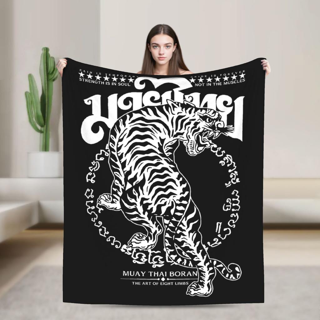 Muay Thai Brazilian Jiu-jitsu Flannel Throw Blanket Boxing Wrestling Bedding Knitted Blanket Travel Super Soft Portable Quilt