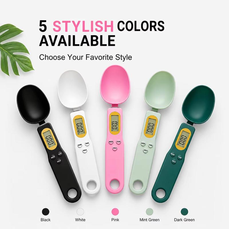 Digital Measuring Spoon Scale 0.1g Accurate 500g Capacity LCD Screen Portable Kitchen Food Scale for Baking Milk Powder Weighing