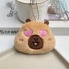Squinting Capybara Plush Keychain Blinking Heart Capybara Key Ring Runny Nose Stuffed Doll Cartoon Animal Pendant Daily