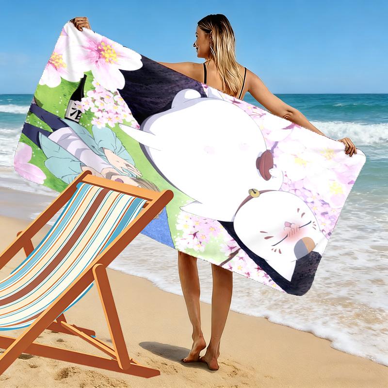 Natsume's Book of Friends 2D Flat Print Beach Towel, Large Soft Quick Dry Towel for Beach Camping SwimmingDSTJ0925223