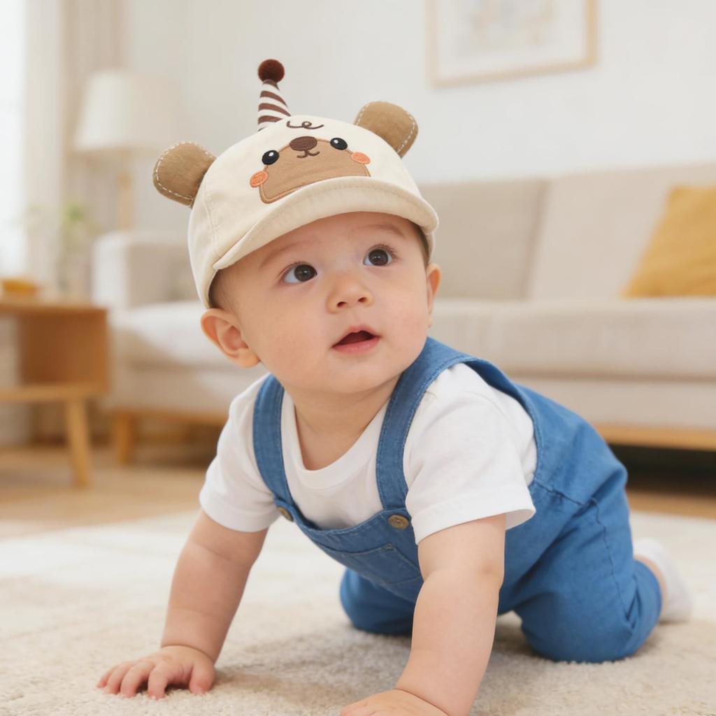 Cappellino con visiera a becco d'anatra per neonato: Cappellino da Baseball Carino ed Elegante per Bambini e Bambine, Visiera Morbida, Stile Primavera e Autunno