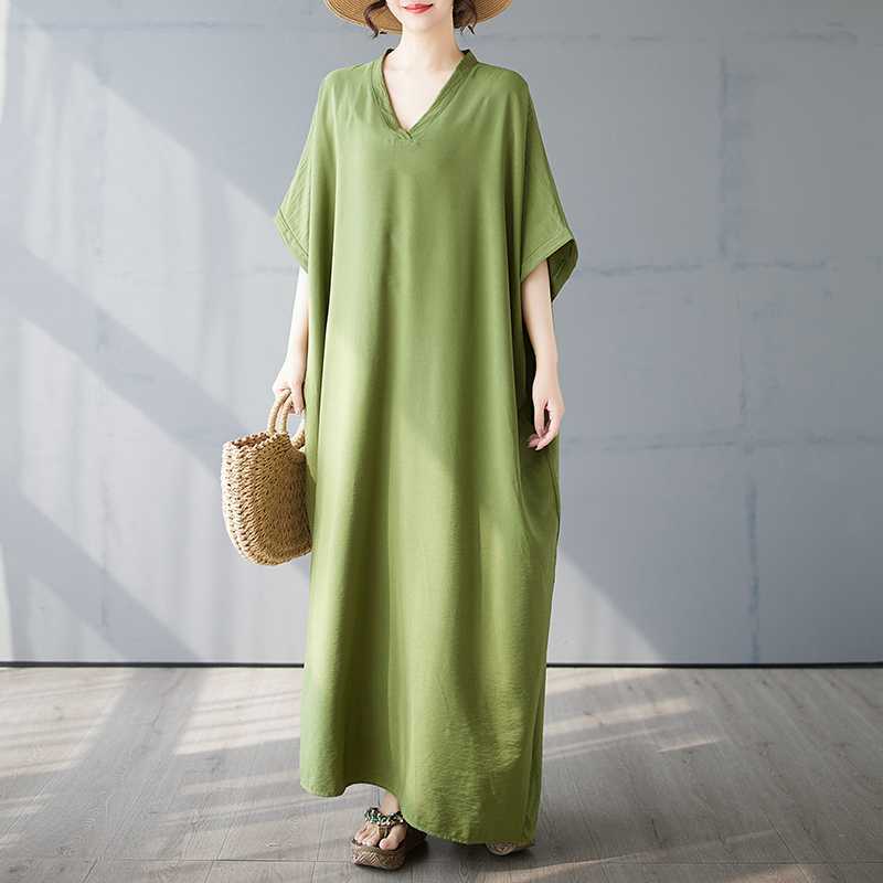 Summer Travel Retro Long Skirt Cotton Linen Dress