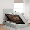 Storage Bed with Mattress Light Grey 90 x 200 cm Velvet