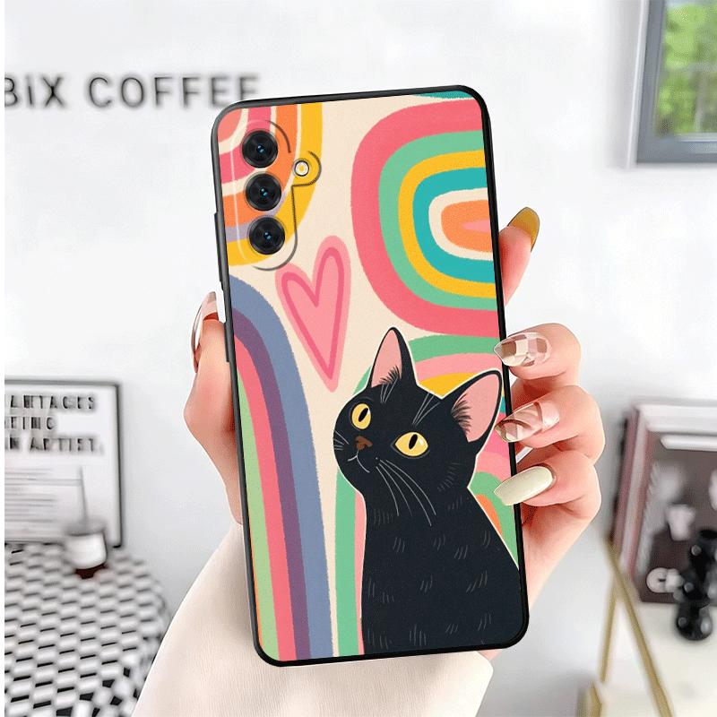 Cat Cute Kitten Cartoon Soft Phone Case for Samsung A17 A37 A57 A16 A26 A36 A56 A15 A25 A35 A55 A14 A24 A34 A54 A13 A23 A33 A53
