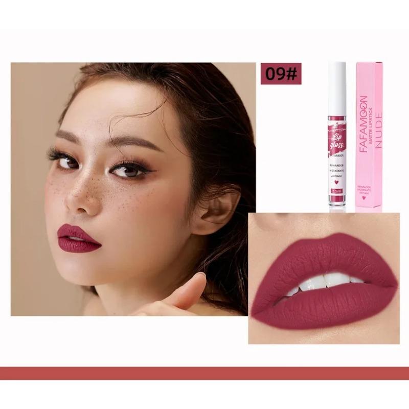Batom Líquido Matte Vermelho Rosa Maquiagem Brilho Labial Hidratante À Prova d'Água Duradouro Lama Labial Não Transfere Maquiagem Brilho Labial Maquiagem Coreana