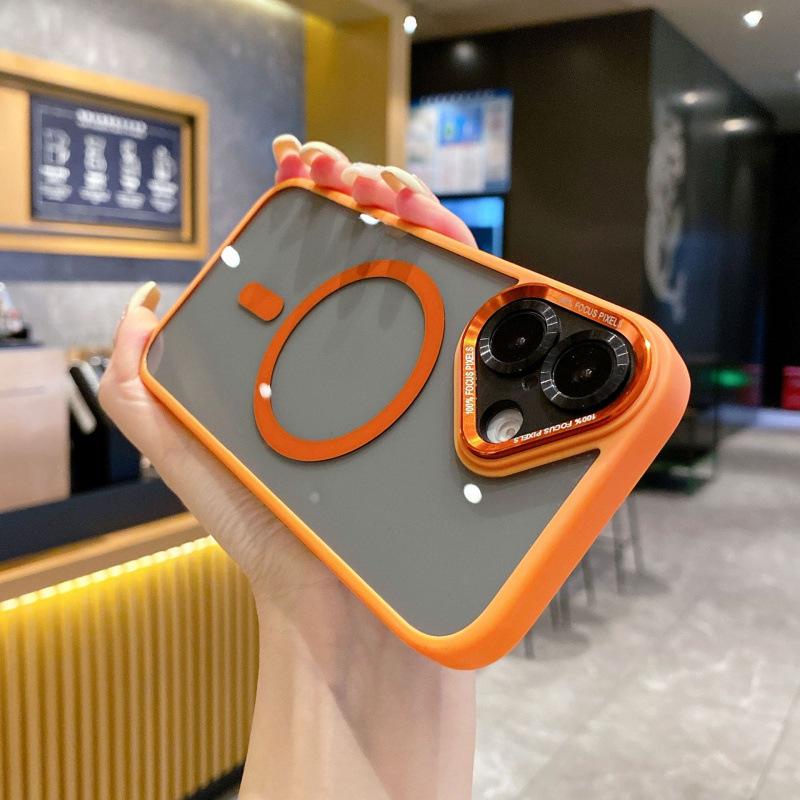 

Подходит для iPhone16PRO, чехол для мобильного телефона Hawkeye, металлическая линза, магнитная присоска, чехол для Apple 15, черная задняя панель, 143, жесткий чехол iPhone11 оранжевый