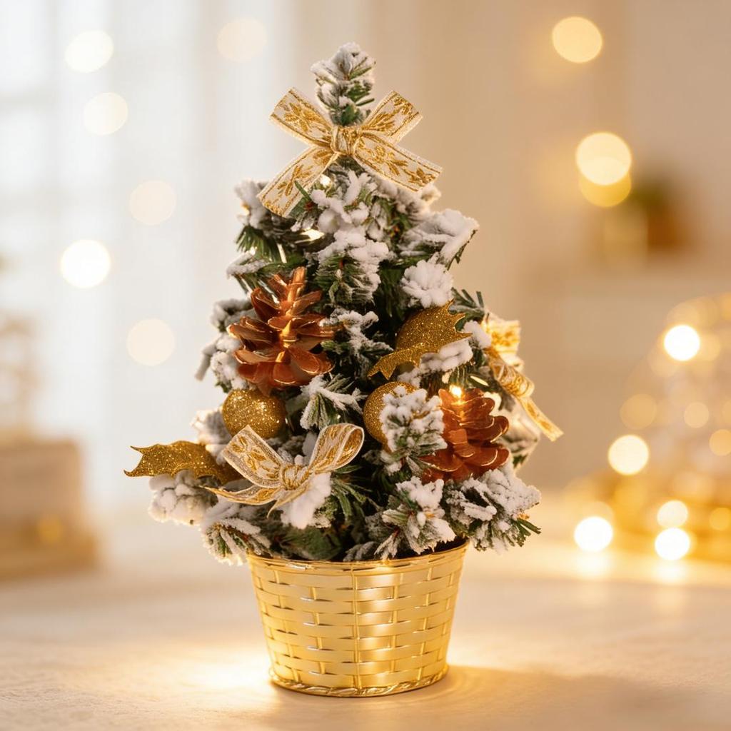 Mini 20cm Cartoon Christmas Tree Ornaments for Tabletop and Mall Decor