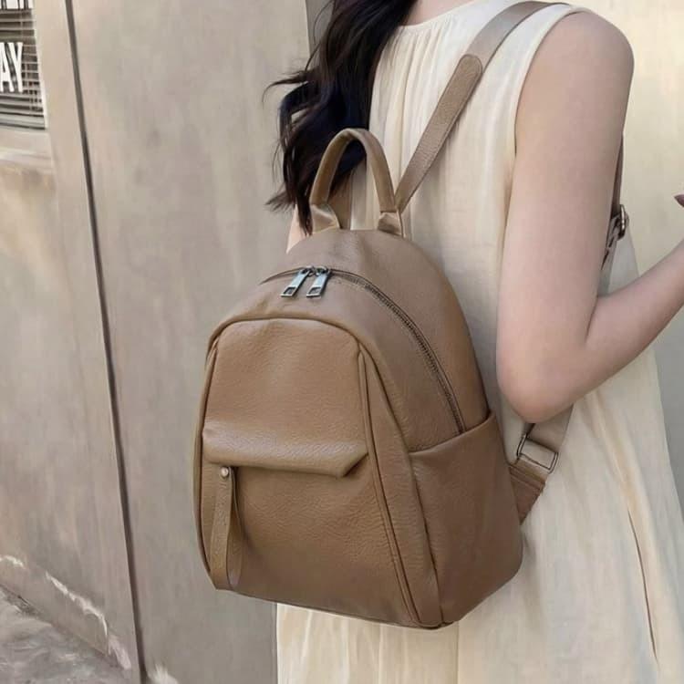 Mini-Rucksack mit Litschi-Muster, lässiger kleiner Rucksack für Damen