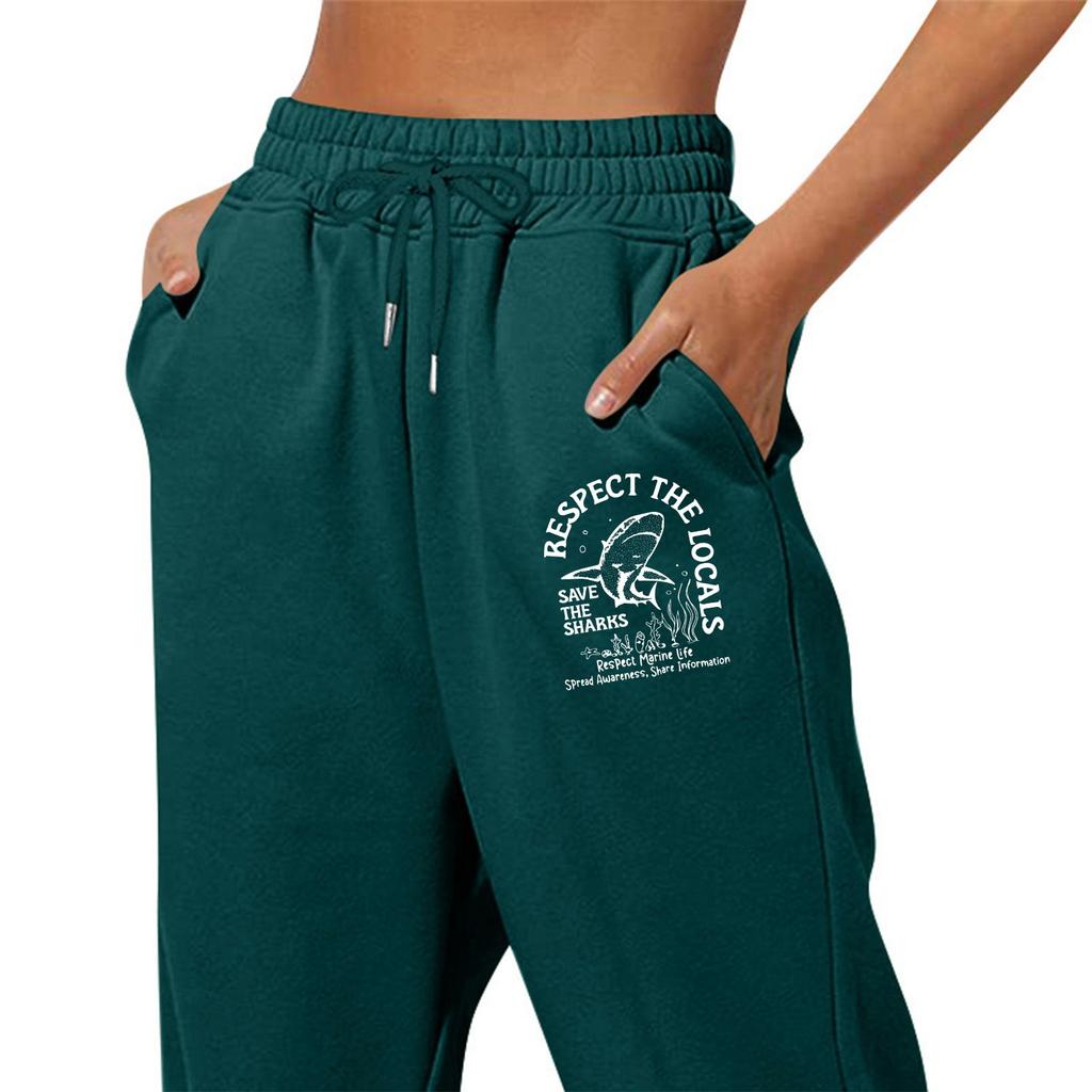 Women's Winter Sweatpants Solid Color Casual Pants Women's Fleece Sweatpants Wide Leg Straight Pants