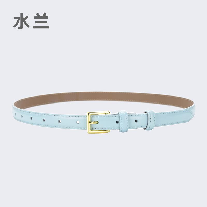Women'S Belt Women'S Leather Decoration With Skirt Simple Cowhide Pin Buckle Jeans Belt Women'S Black Tide