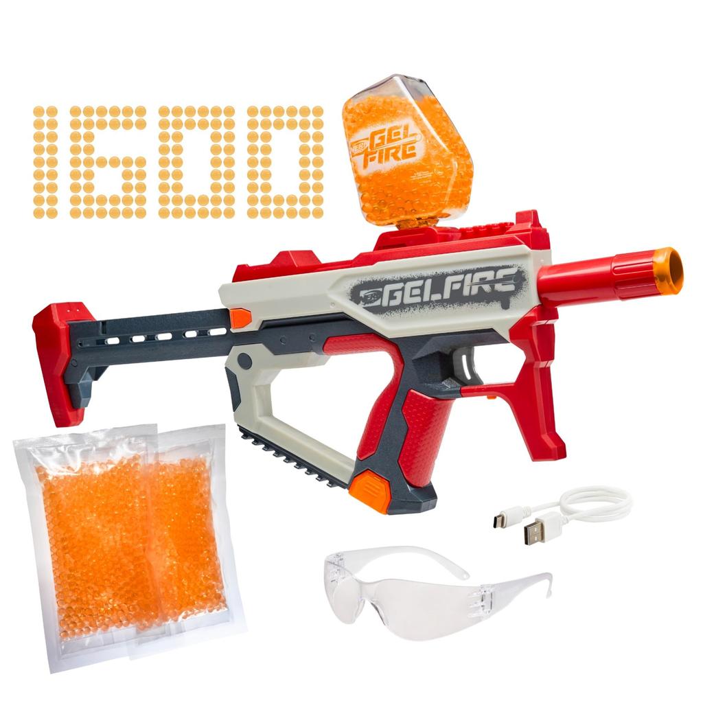 Hasbro Nerf PRO Gelfire GELFIRE Mythic Elektrický Blaster 1600 Gel 800 Gelových Kuliček Dobíjecí Ochranný Věk 14 a Autentický & Kuličky, Láhev, Baterie,