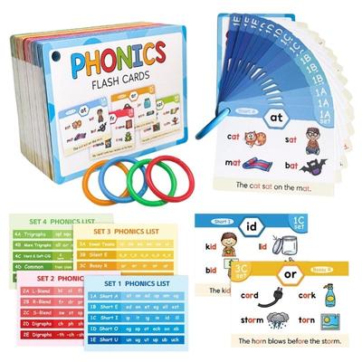 Phonics Learning Flash Cards Set Phonics Learning Cards Educational For Kids English Reading Writing Skills D2RC