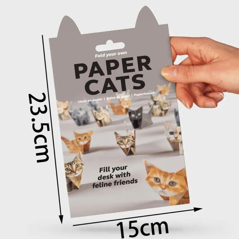 Gifts Handmade DIY Paper Cats Kit Creative Cat Lovers Cute Kitten Origami Papercraft Kits Desk Decoration Fold Cute Cat Figures