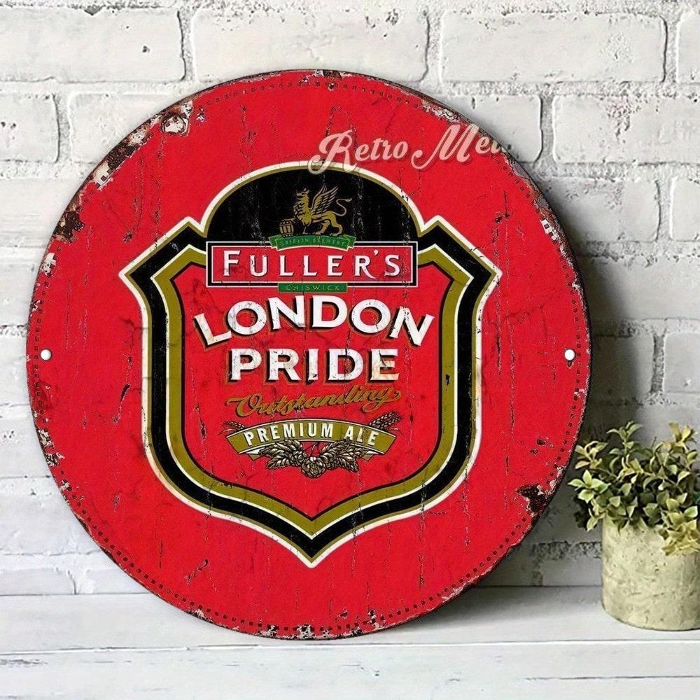 Vintage Craft Beer Metal Tin Sign London Pride Wall Decor 20x20