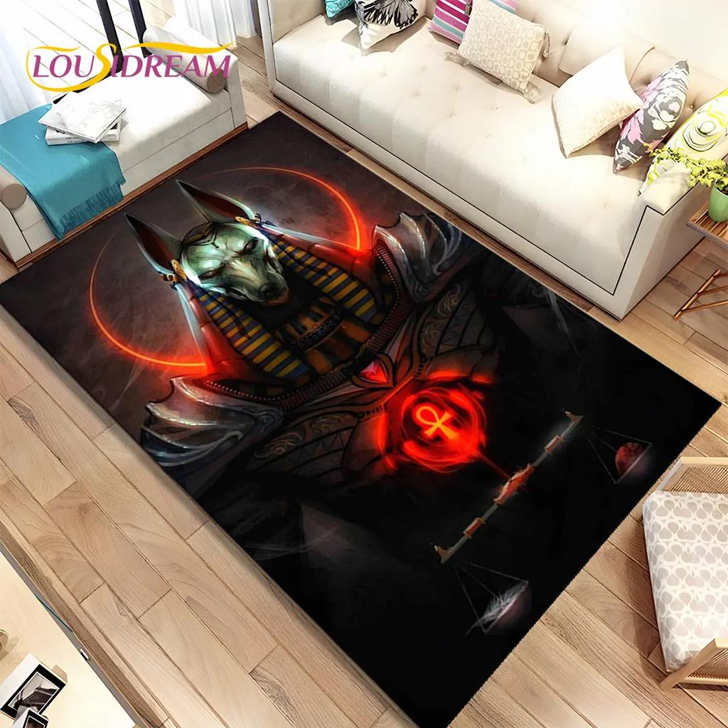 HD Egypt Death Anubis Mythology Horus Area Koberec,Koberec pro domácí Obývací pokoj Ložnice Pohovka Rohožka Kuchyň Dekor,Protiskluzová podložka