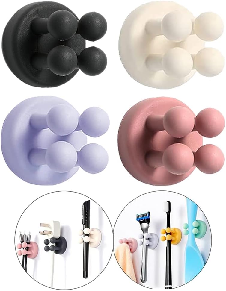 Silicone Toothbrush Holders Waterproof Self Adhesive Multi-Function Hooks Toothbrush Holders