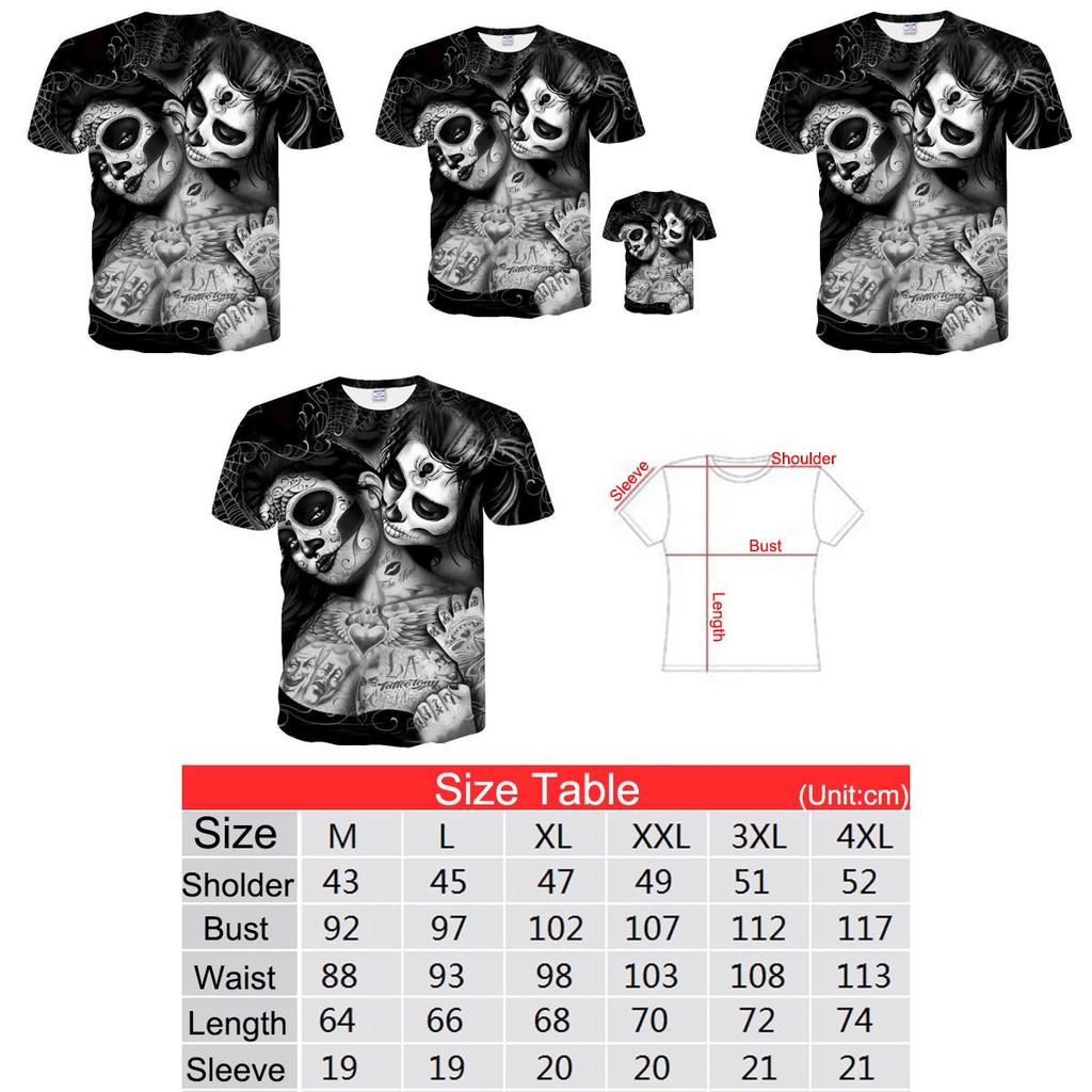 Premium Quality Unisex Summer Short Sleeve O-neck Clown 3d Print T-shirt For All