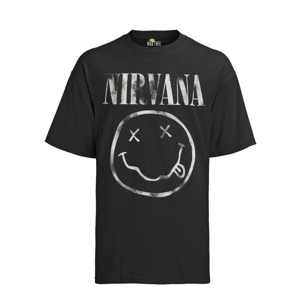 

Retro Nirvana Smiley Bands Musik Rock Grunge Kurt 80s Herren Bio T-Shirt M