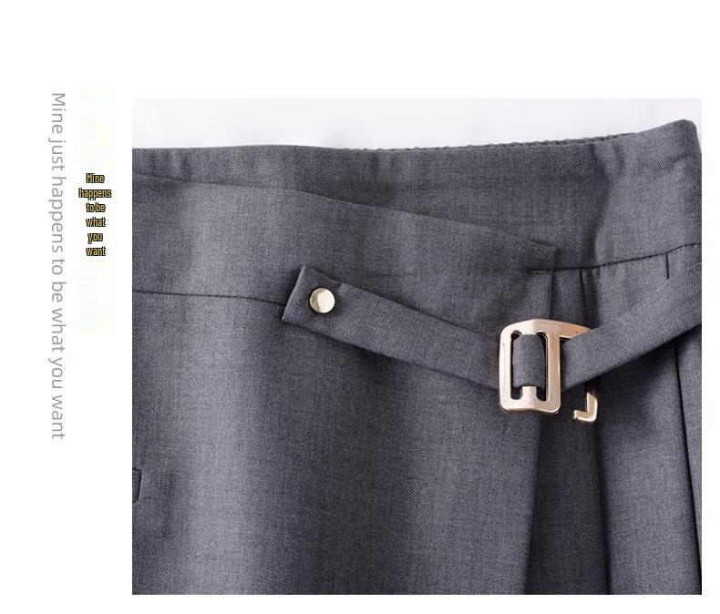 Women's Irregular High-Waist Midi Skirt - Drapey Pleats, A-Line, Spring/Autumn 2025 Collection