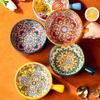Bohemians Ceramic Handled Soup Bowl Serving Bowl Suitable for Oven and Microwave Safe Use Easy Cleaning Dishwasher Safe