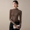 Women Fleece Mock Neck Thermal Tops Long‑Sleeve Slim Fit Basic Undershirt T‑Shirt M‑3XL