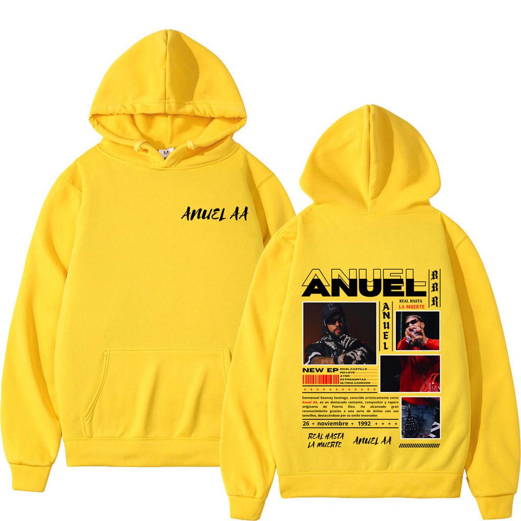 Rappeer Anuel AA Album 2026 Tour Hoodie neutral Fashion Sweatshirts Long-sleeved Loose Casual Hip-hop Pullover Streetwear